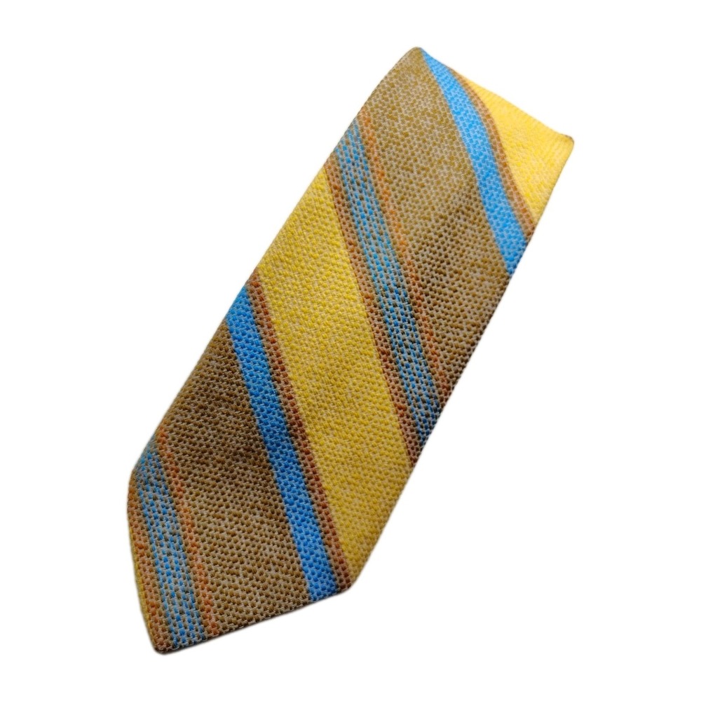 Vintage 70's Wemlon by  Wembley Polyester Textured Necktie 54"X3¾" Spring Colors
